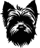 yorkshire terrier silhuett porträtt vektor