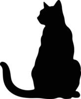 Russisch Weiß schwarz und Tabby Katze schwarz Silhouette vektor