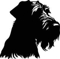 schwarz Russisch Terrier Silhouette Porträt vektor