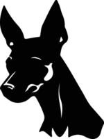 Spielzeug Manchester Terrier Silhouette Porträt vektor