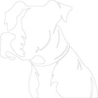 amerikanisch Bulldogge Gliederung Silhouette vektor