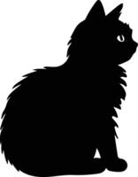 Munchkin Katze Silhouette Porträt vektor