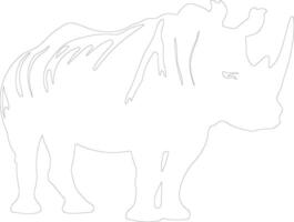 vit noshörning översikt silhuett vektor
