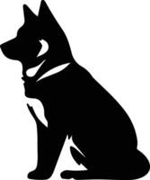 Shiba inu schwarz Silhouette vektor