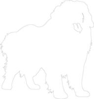 tibetanisch Dogge Gliederung Silhouette vektor