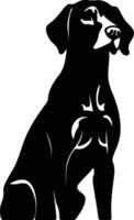 Weimaraner schwarz Silhouette vektor