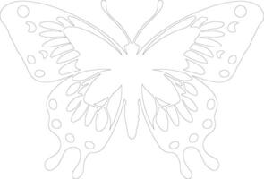 gemalt Dame Schmetterling Gliederung Silhouette vektor