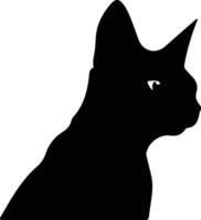 Farbpunkt kurzes Haar Katze Silhouette Porträt vektor