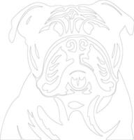 Bulldogge Gliederung Silhouette vektor