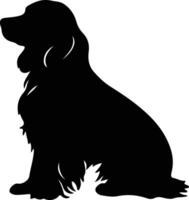 sussex Spaniel schwarz Silhouette vektor