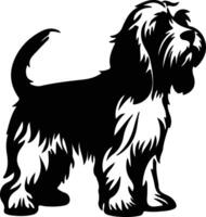 klein Basset Griffon venden schwarz Silhouette vektor