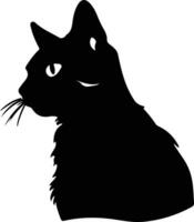 amerikanisch kurzes Haar Katze Silhouette Porträt vektor