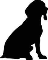 schwarz und bräunen Coonhound schwarz Silhouette vektor