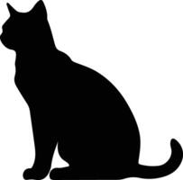 Deutsche rex Katze schwarz Silhouette vektor