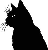 Chartreux Katze Silhouette Porträt vektor