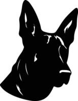 Belgier Malinois Silhouette Porträt vektor