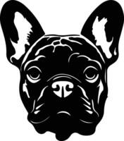 franska bulldogg silhuett porträtt vektor