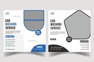 Auto Waschen Bedienung Sozial Medien Design Vorlage vektor