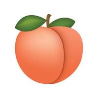 Pfirsich Obst Emoji Vektor Design. Kunst Illustration Landwirtschaft Essen Bauernhof Produkt. Pfirsich isoliert auf Weiß Hintergrund.