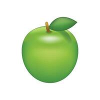 Grün Apfel Obst Emoji Vektor Design. Kunst Illustration Landwirtschaft Bauernhof Produkt.