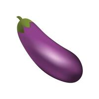 Aubergine Emoji Vektor Design. Ernährung Gemüse Kunst Illustration Landwirtschaft frisch Bauernhof Produkt. Aubergine isoliert auf Weiß Hintergrund.