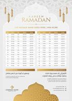 ramadan kareem hijri islamic en gång i månaden kalender mall design vektor