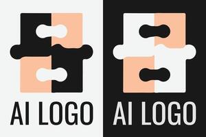 artificiell intelligens logotyp design. ai begrepp logotyp aning vektor