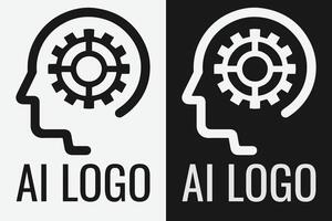 artificiell intelligens logotyp design. ai begrepp logotyp aning vektor