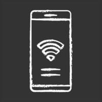 Kreidesymbol für den Internetzugang. WLAN-Zone. Web-Verbindung. Smartphone-Router-Anwendung. Online gehen. gratis Wifi. isolierte vektortafelillustration vektor