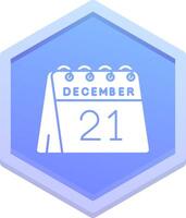 21:e av december polygon ikon vektor