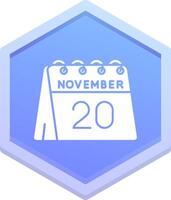 20:e av november polygon ikon vektor