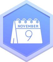 9 .. von November Polygon Symbol vektor