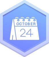 24:e av oktober polygon ikon vektor