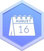 16: e av augusti polygon ikon vektor