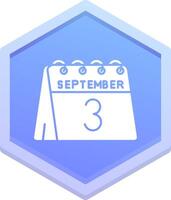 3:e av september polygon ikon vektor
