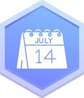 14:e av juli polygon ikon vektor