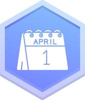 1 von April Polygon Symbol vektor