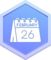 26: e av februari polygon ikon vektor