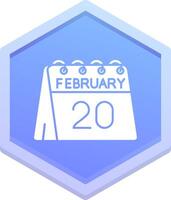 20 .. von Februar Polygon Symbol vektor