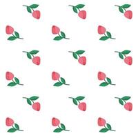 Muster von rot Rosen und Blatt vektor