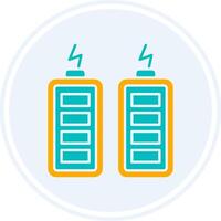 Batterien Glyphe zwei Farbe Kreis Symbol vektor