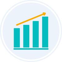 Bar Graph Glyphe zwei Farbe Kreis Symbol vektor