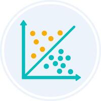 streuen Graph Glyphe zwei Farbe Kreis Symbol vektor