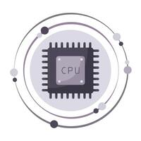 cpu central bearbetning enhet mikrochip teknologi vektor illustration grafisk