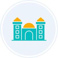 Moschee Glyphe zwei Farbe Kreis Symbol vektor