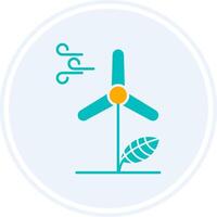 Wind Energie Glyphe zwei Farbe Kreis Symbol vektor