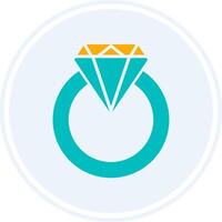Diamant Ring Glyphe zwei Farbe Kreis Symbol vektor