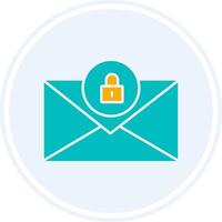 Email Glyphe zwei Farbe Kreis Symbol vektor