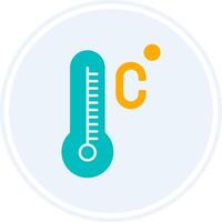 celsius glyf två Färg cirkel ikon vektor