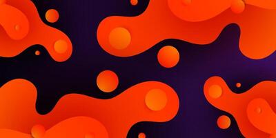 bunt Orange Gradient Flüssigkeit gestalten auf dunkel lila Hintergrund. Flüssigkeit Stil Vektor abstrakt Komposition. eps10 Vektor